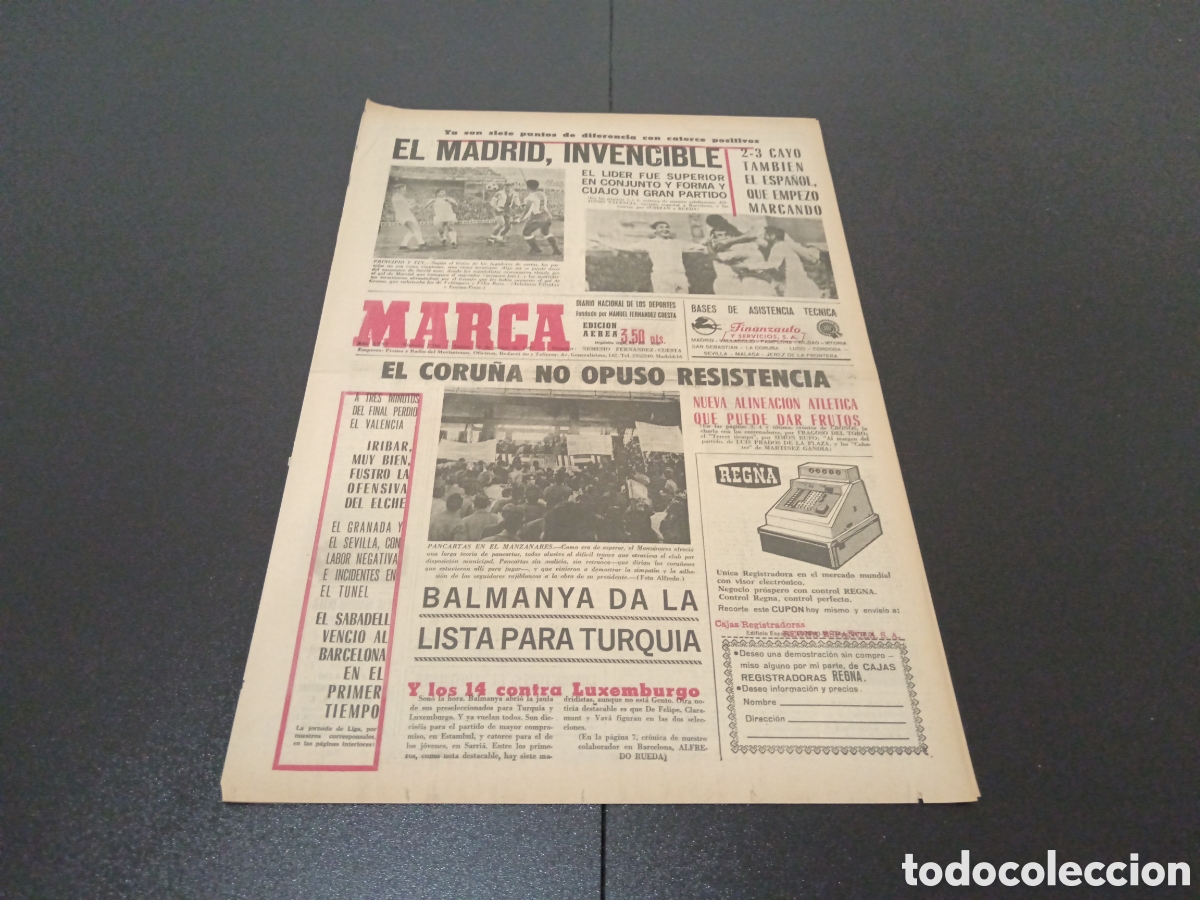 Coleccionismo deportivo: MARCA 23/01/1967 - Foto 1