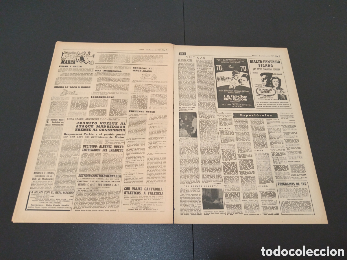 Coleccionismo deportivo: MARCA 02/02/1967 - Foto 5