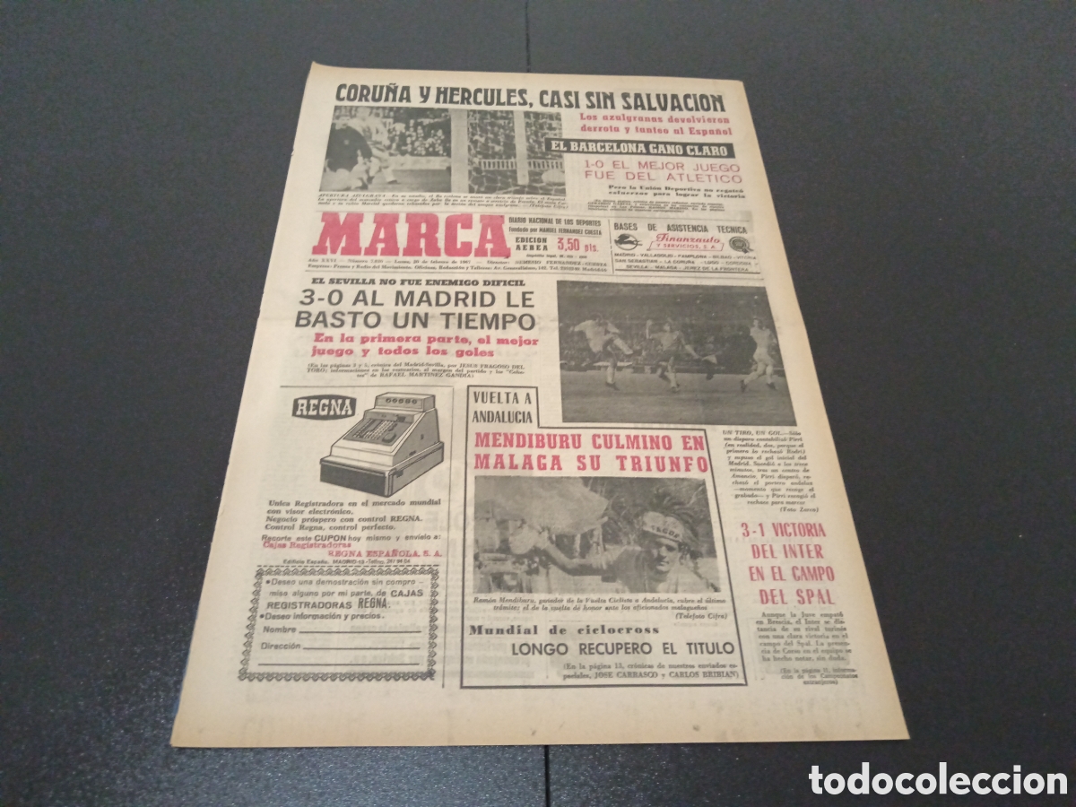 Coleccionismo deportivo: MARCA 20/02/1967 - Foto 1