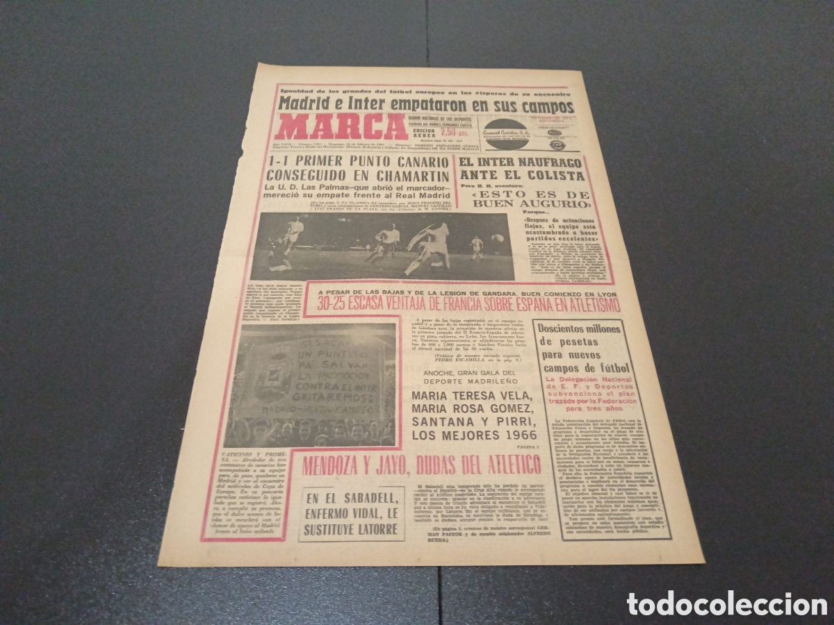 Coleccionismo deportivo: MARCA 26/02/1967 - Foto 1