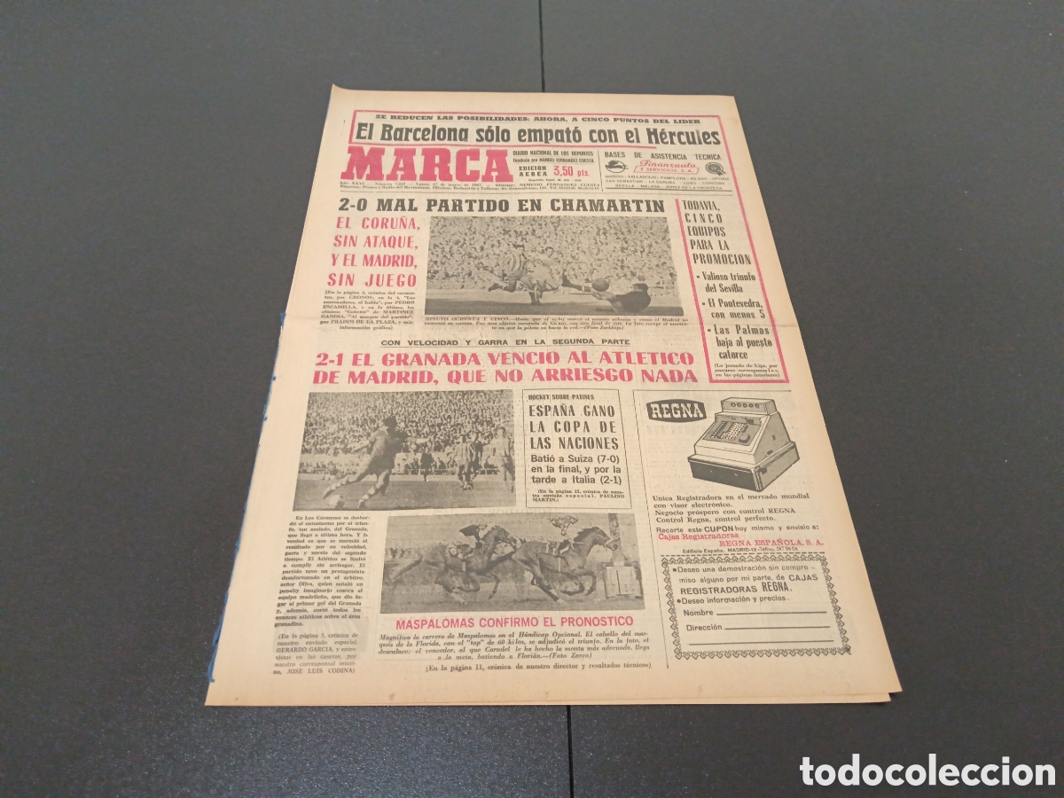 Coleccionismo deportivo: MARCA 27/03/1967 - Foto 1