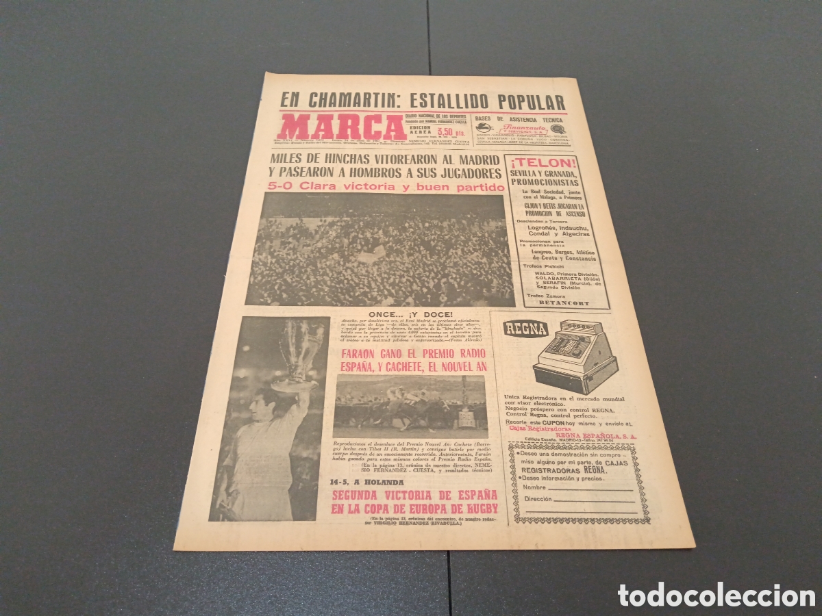 Coleccionismo deportivo: MARCA 24/04/1967 - Foto 1