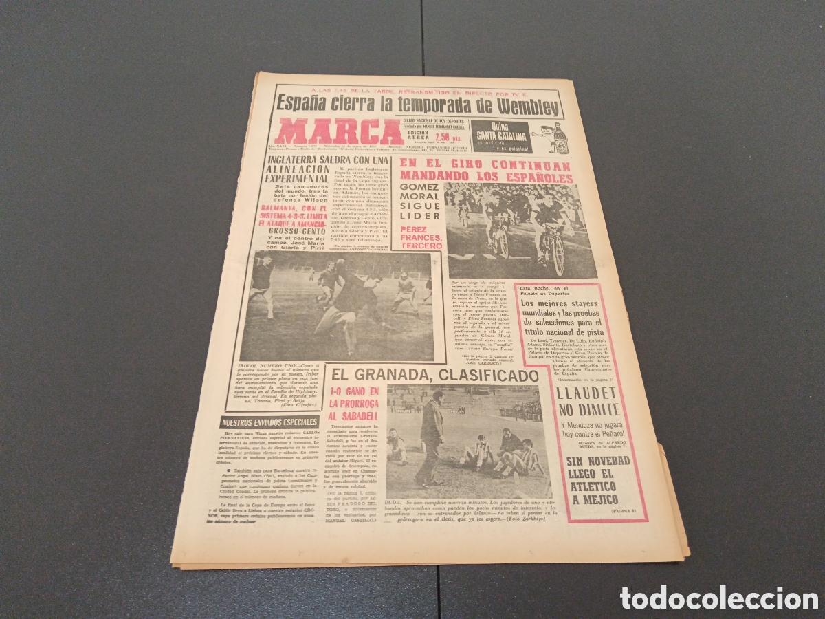 Coleccionismo deportivo: MARCA 24/05/1967 - Foto 1
