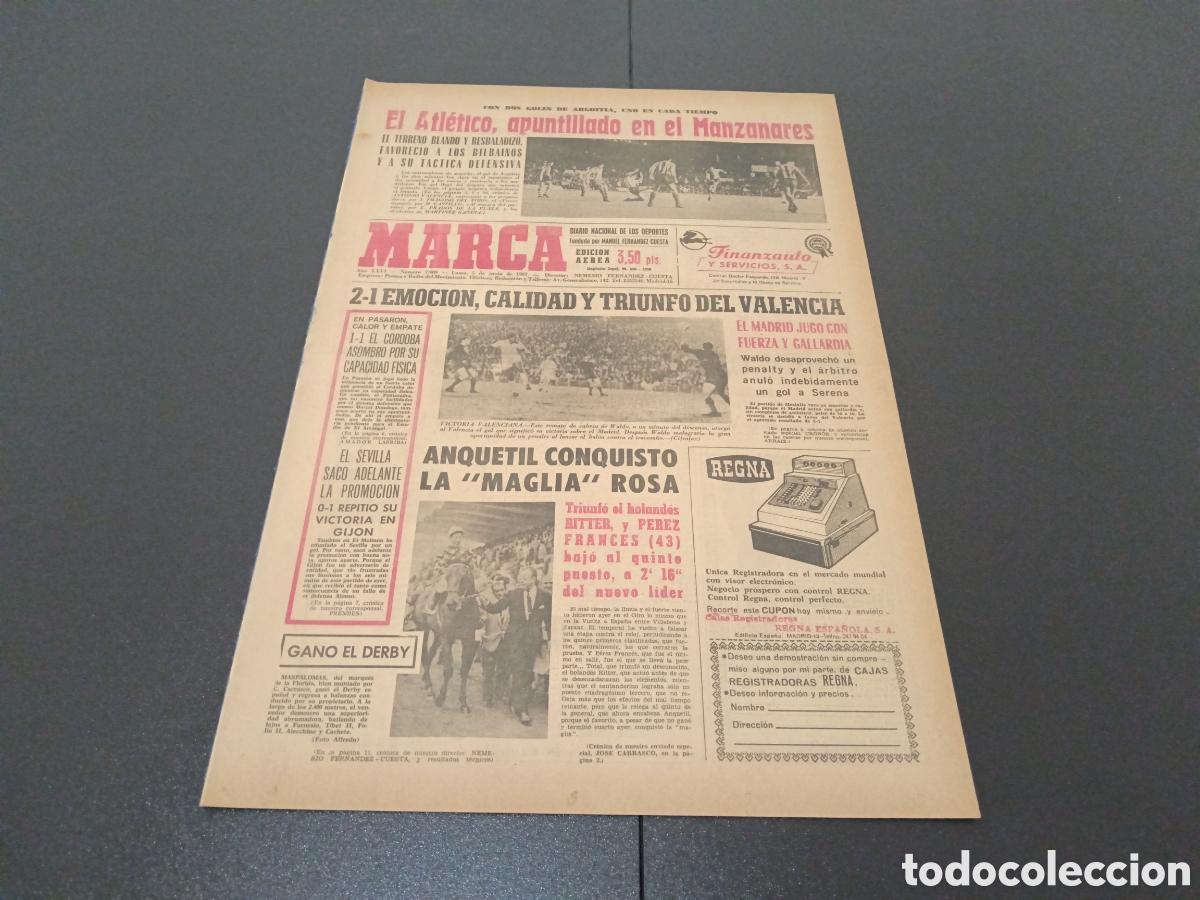Coleccionismo deportivo: MARCA 05/06/1967 - Foto 1