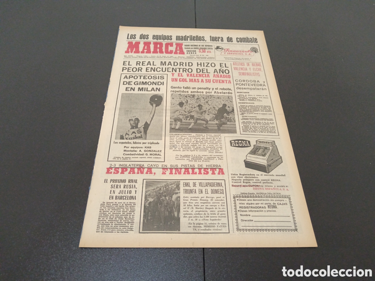 Coleccionismo deportivo: MARCA 12/06/1967 - Foto 1