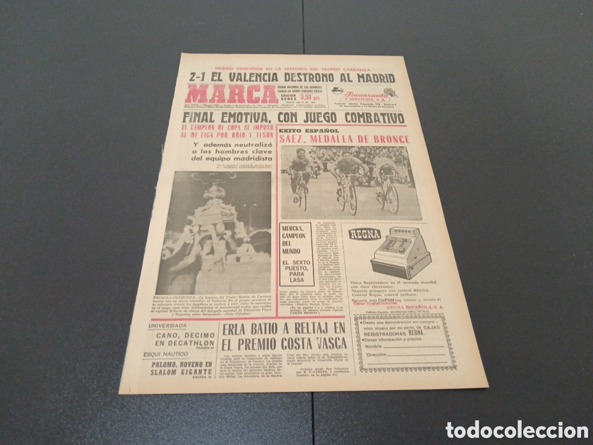 Coleccionismo deportivo: MARCA 04/09/1967 - Foto 1