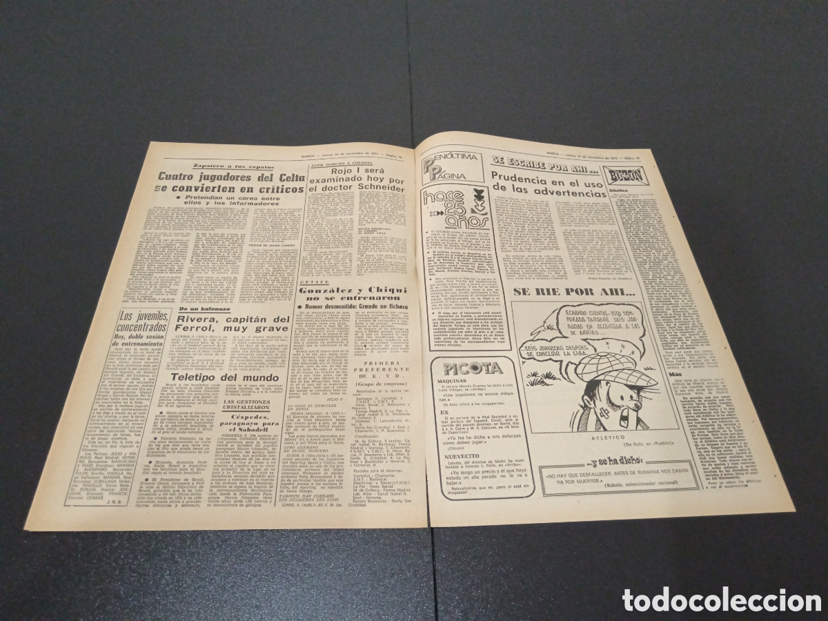 Coleccionismo deportivo: MARCA 10/11/1977 - Foto 6