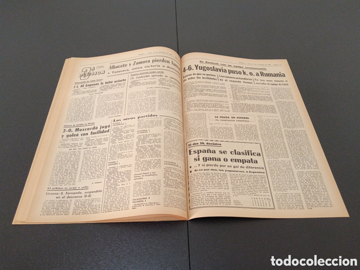 Coleccionismo deportivo: MARCA 14/11/1977 - Foto 15