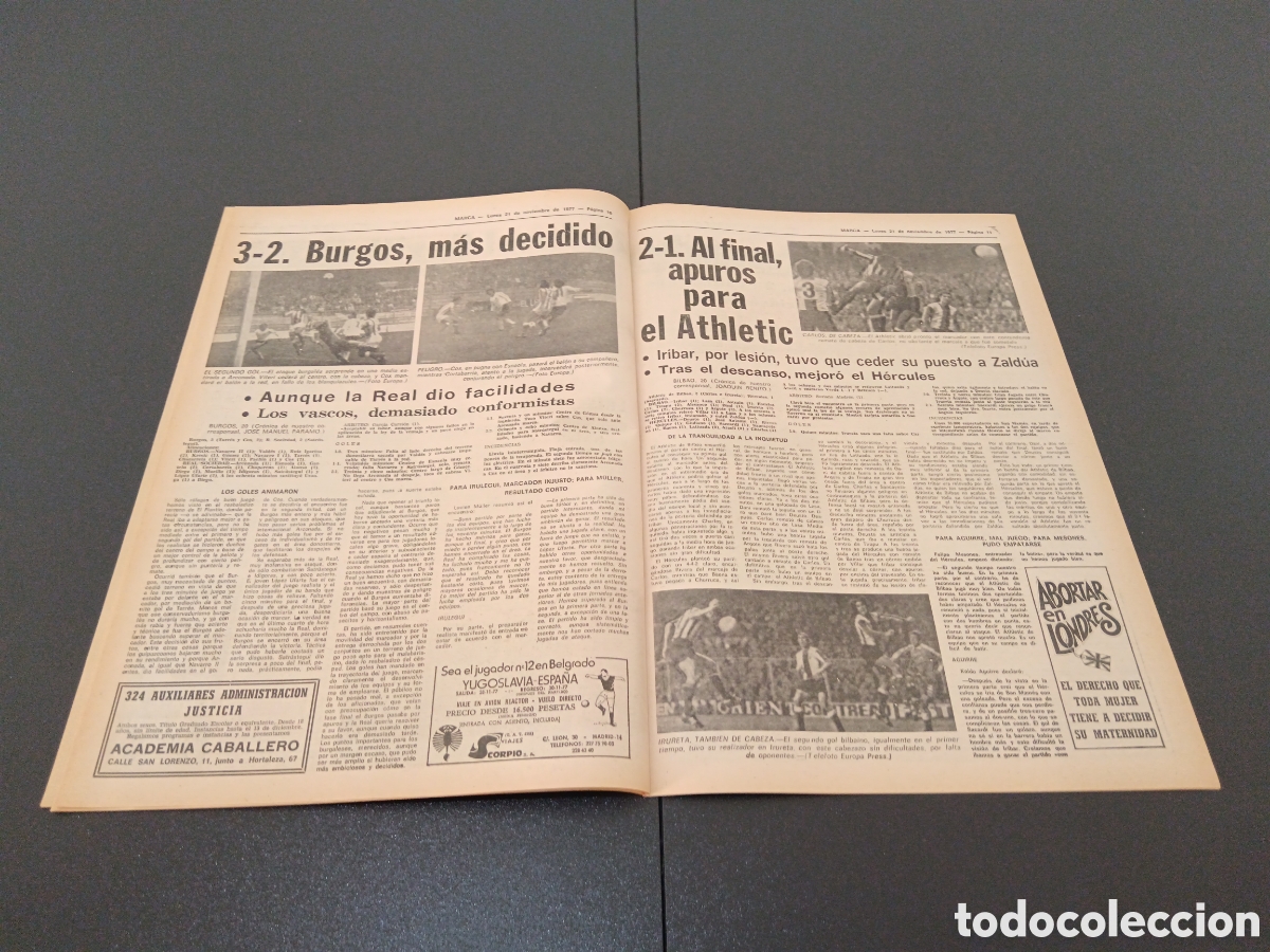 Coleccionismo deportivo: MARCA 21/11/1977 - Foto 6