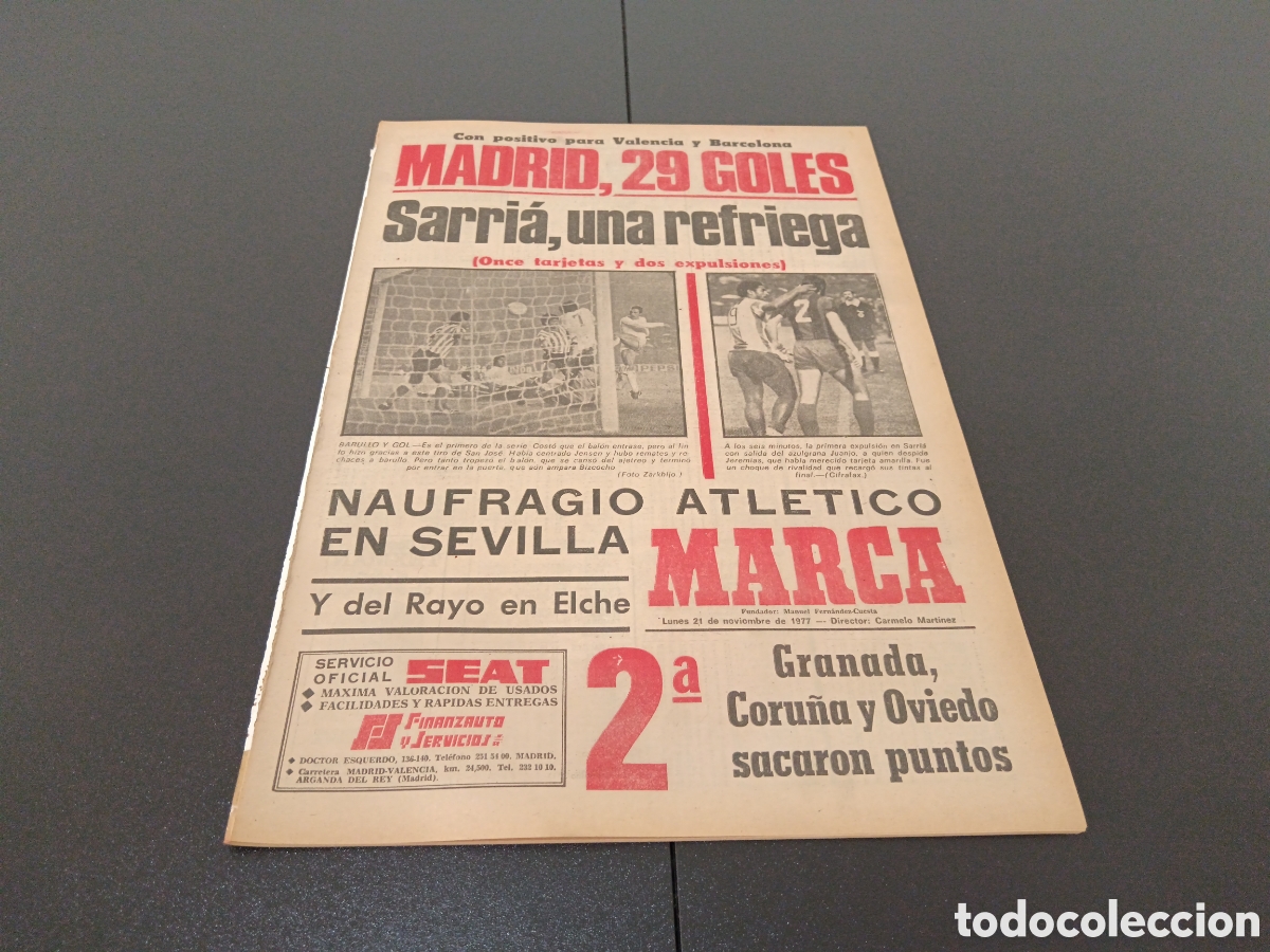Coleccionismo deportivo: MARCA 21/11/1977 - Foto 1