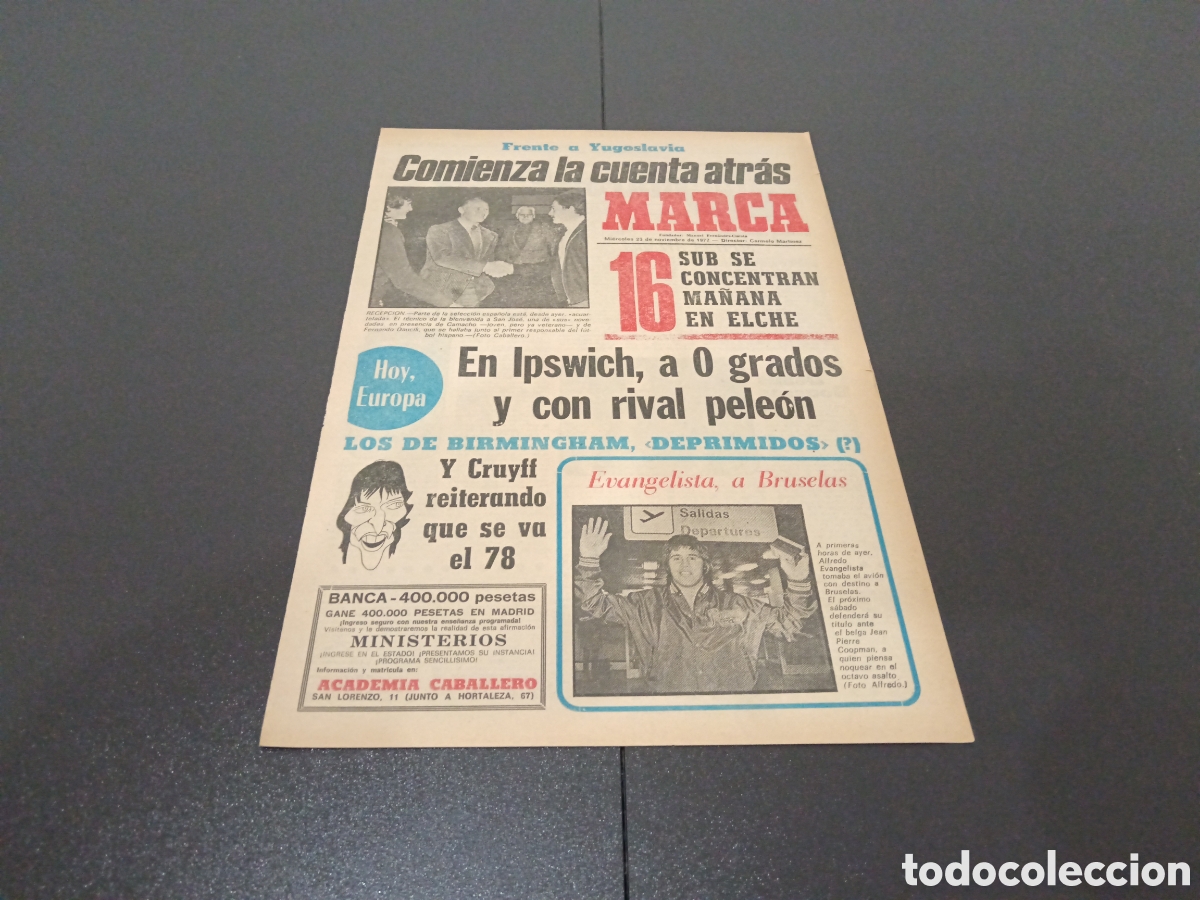 Coleccionismo deportivo: MARCA 23/11/1977 - Foto 1