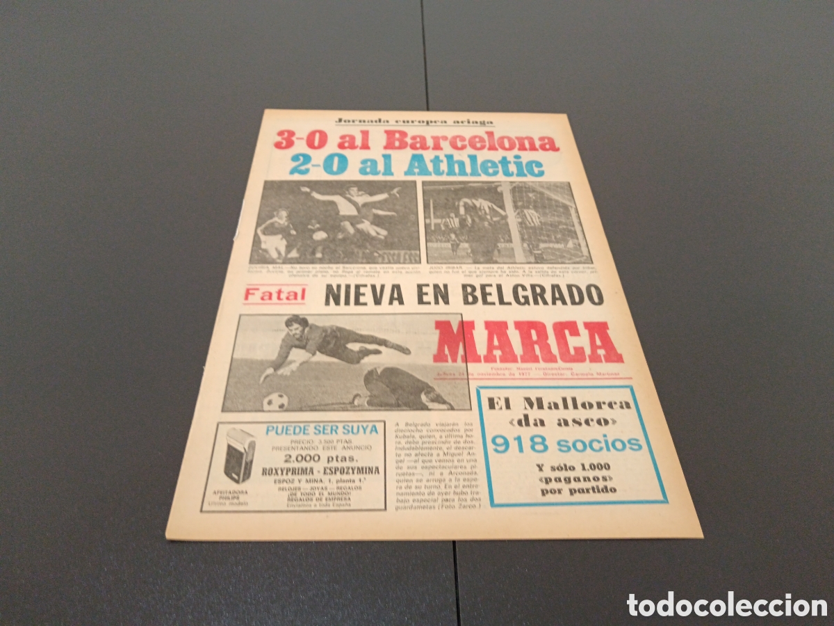 Coleccionismo deportivo: MARCA 24/11/1977 - Foto 1