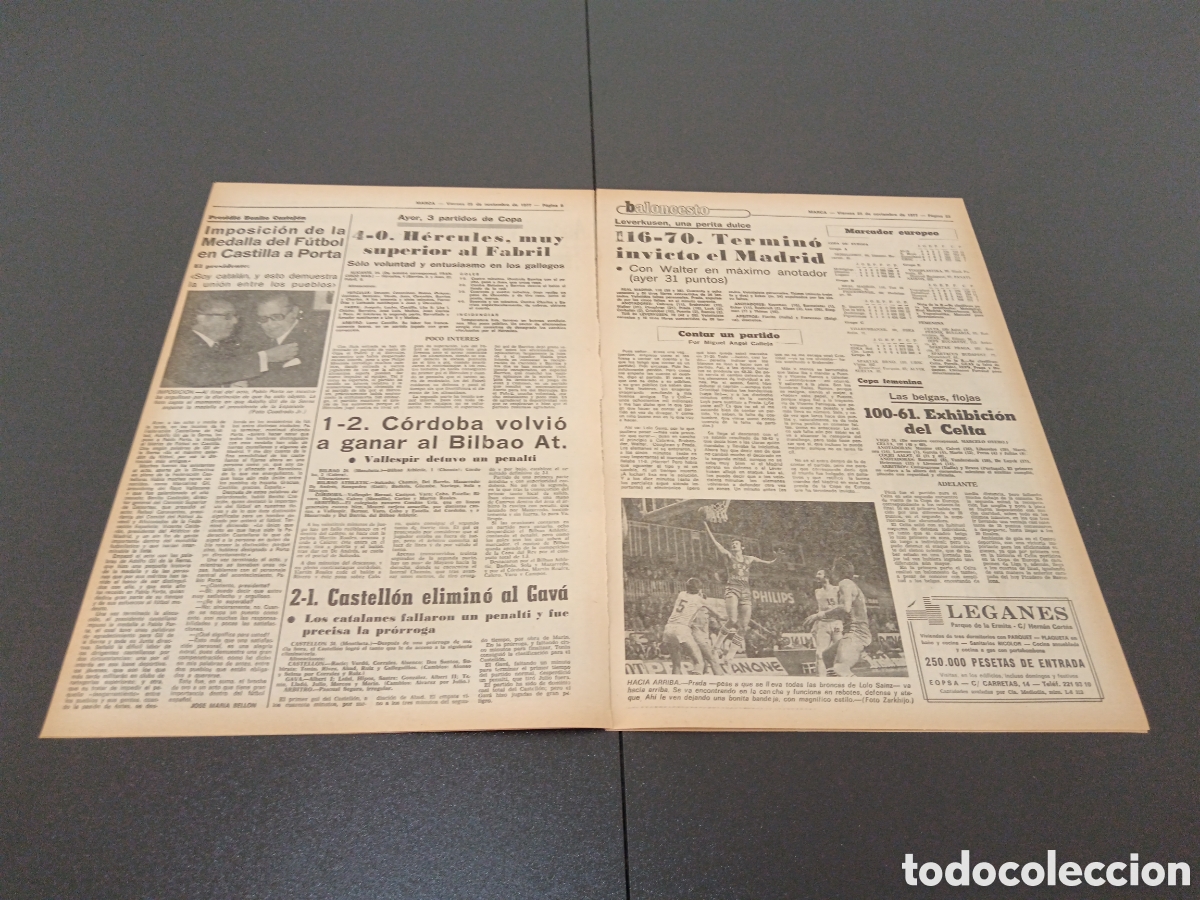Coleccionismo deportivo: MARCA 25/11/1977 - Foto 3