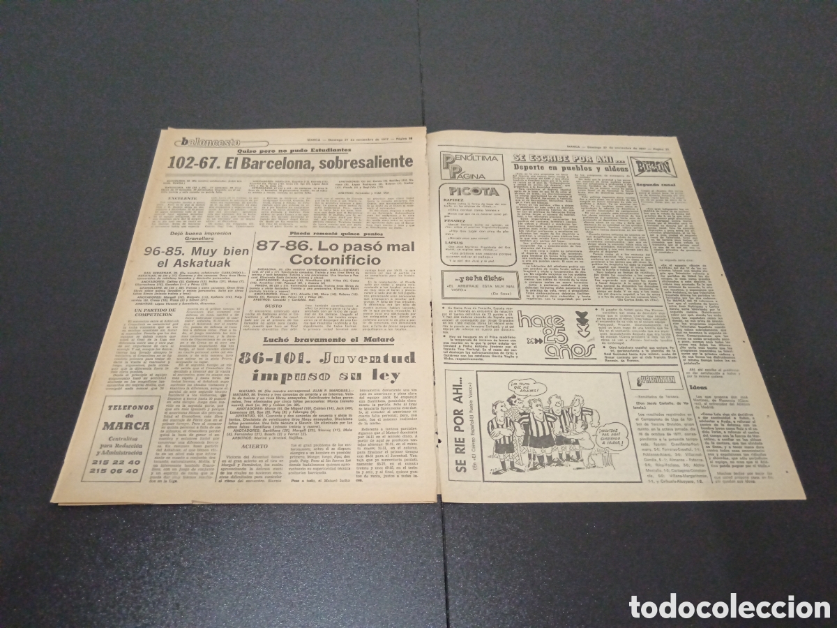 Coleccionismo deportivo: MARCA 27/11/1977 - Foto 5