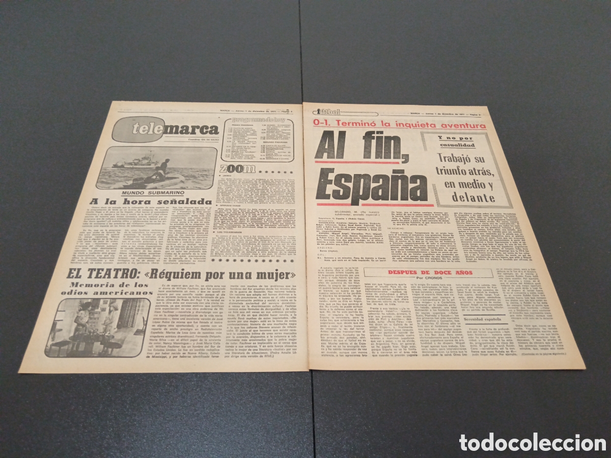 Coleccionismo deportivo: MARCA 01/12/1977 - Foto 2