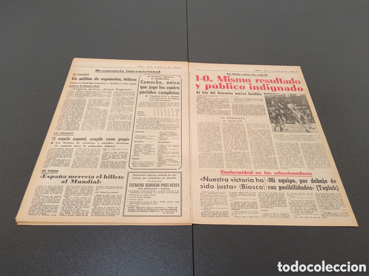 Coleccionismo deportivo: MARCA 01/12/1977 - Foto 8