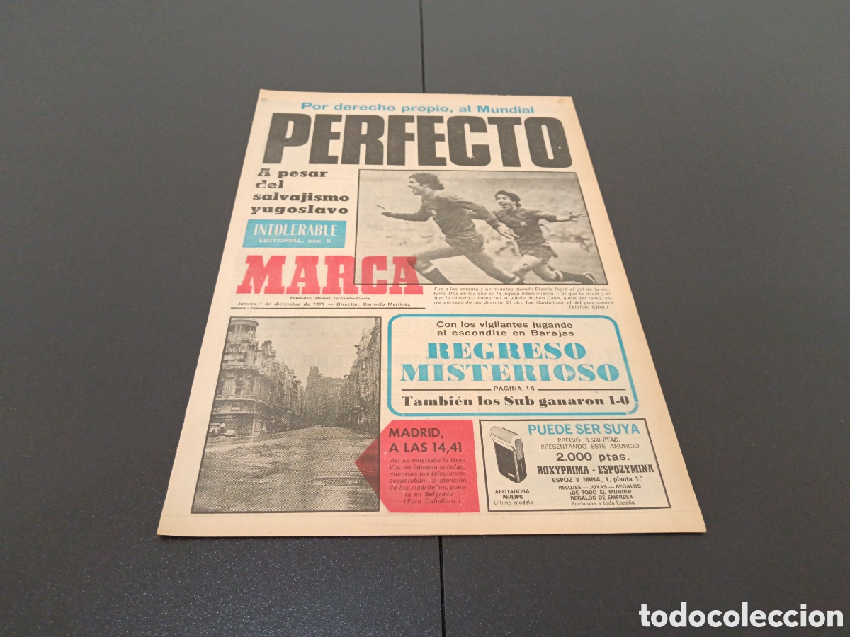 Coleccionismo deportivo: MARCA 01/12/1977 - Foto 1