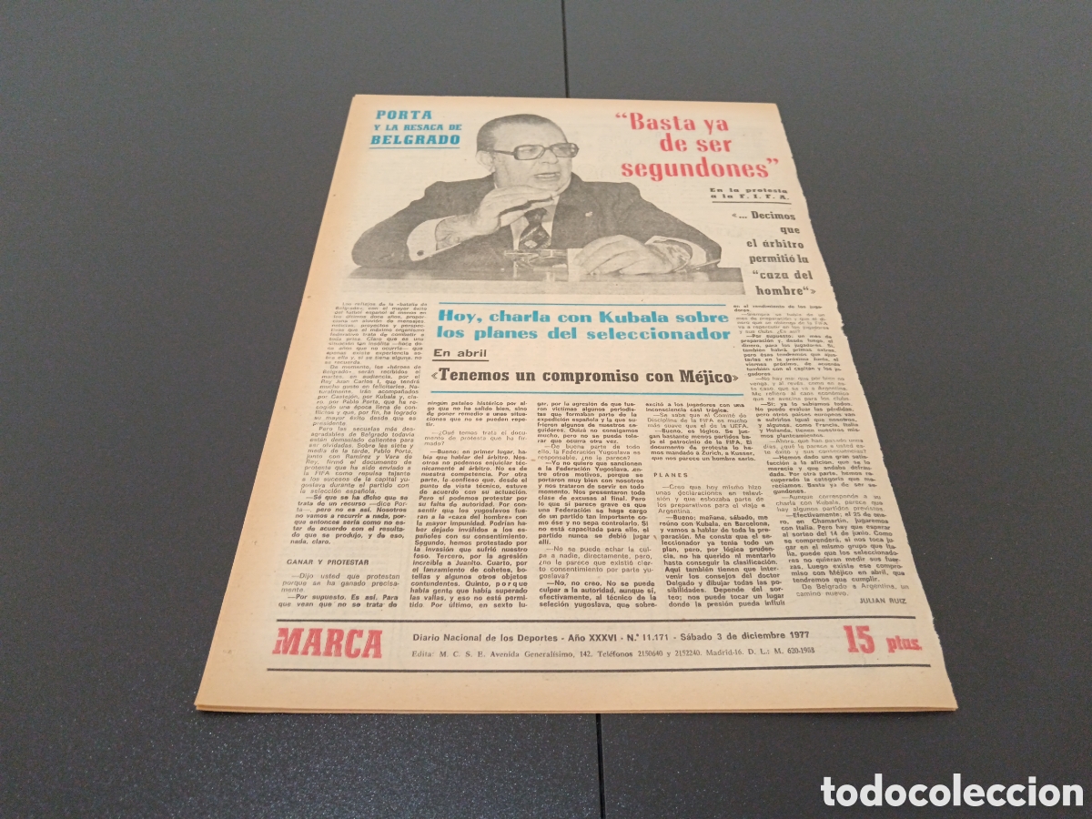 Coleccionismo deportivo: MARCA 03/12/1977 - Foto 8