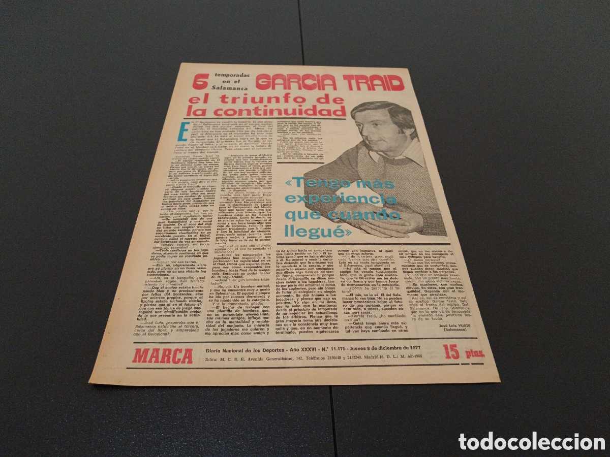 Coleccionismo deportivo: MARCA 08/12/1977 - Foto 5