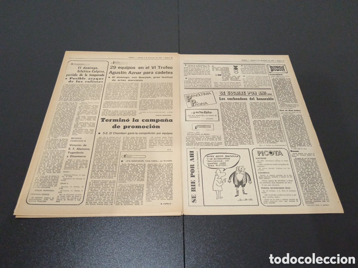 Coleccionismo deportivo: MARCA 09/12/1977 - Foto 9