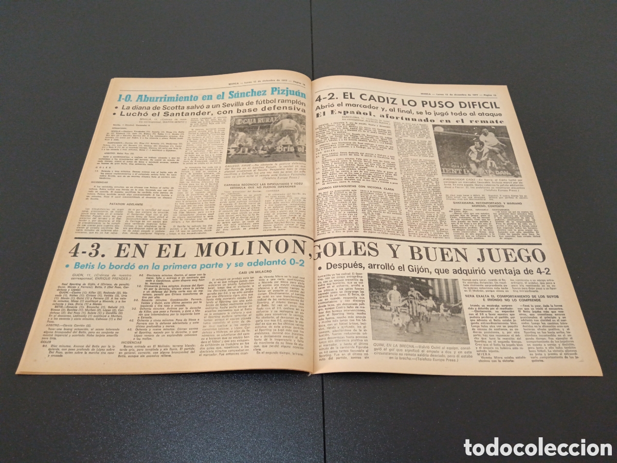 Coleccionismo deportivo: MARCA 12/12/1977 - Foto 8
