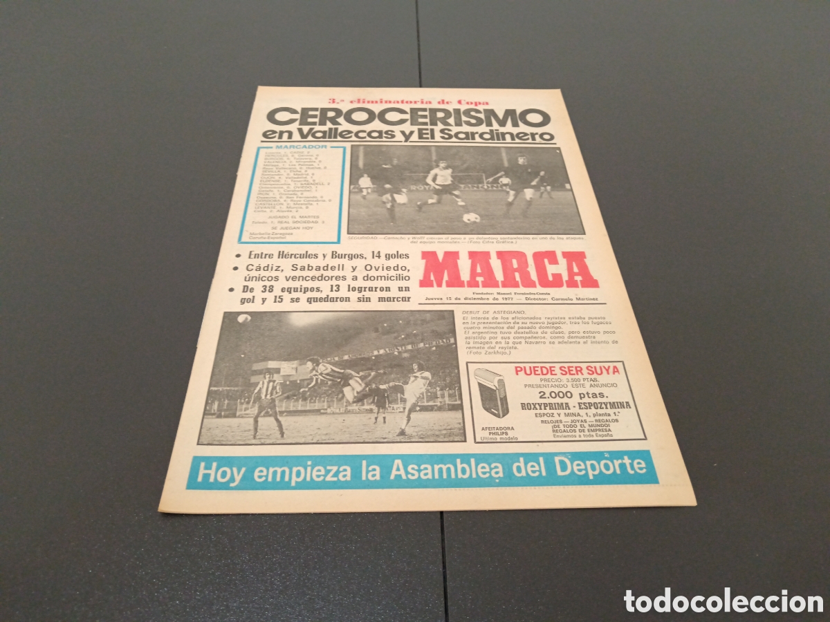 Coleccionismo deportivo: MARCA 15/12/1977 - Foto 1