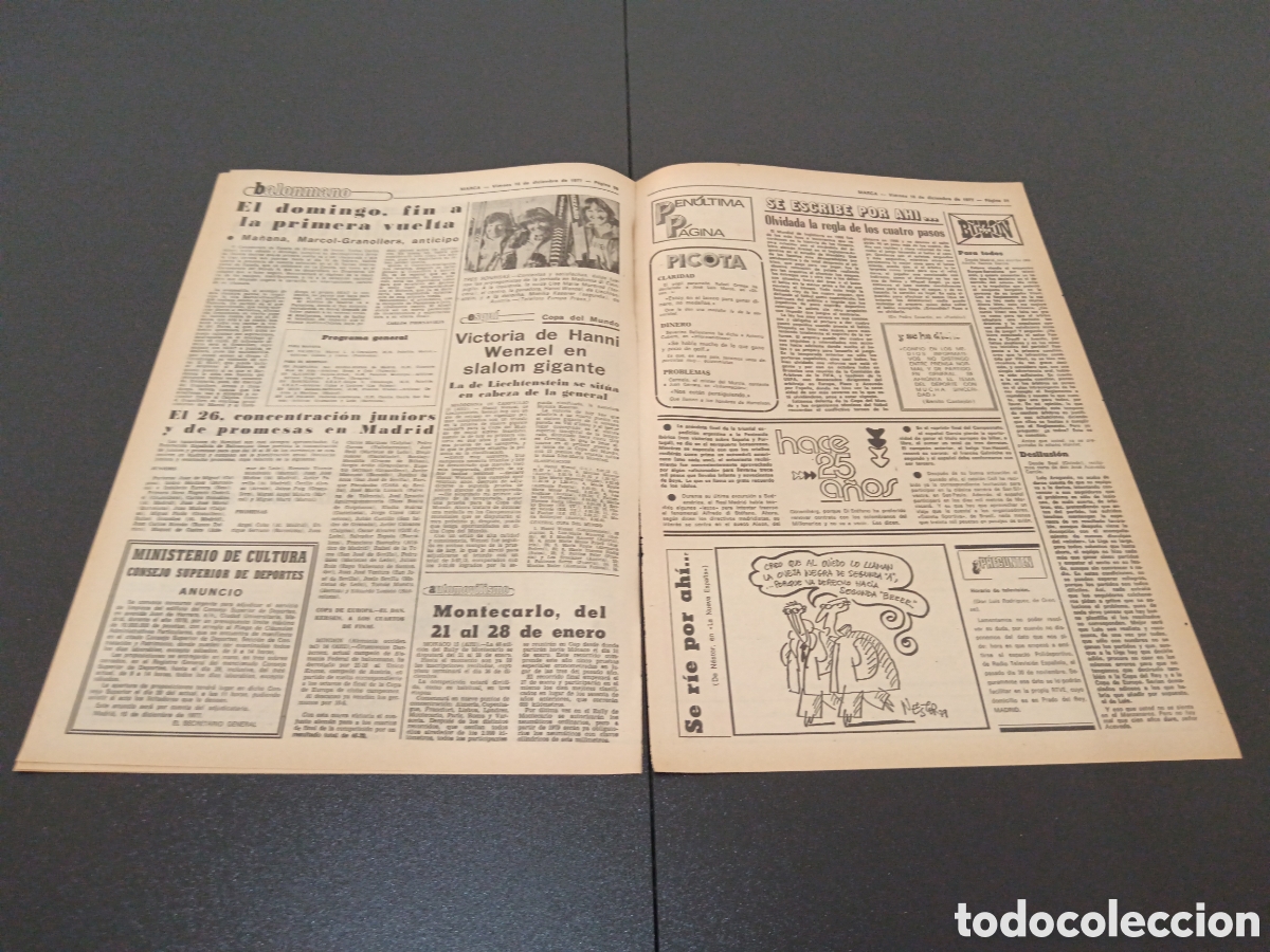 Coleccionismo deportivo: MARCA 16/12/1977 - Foto 4