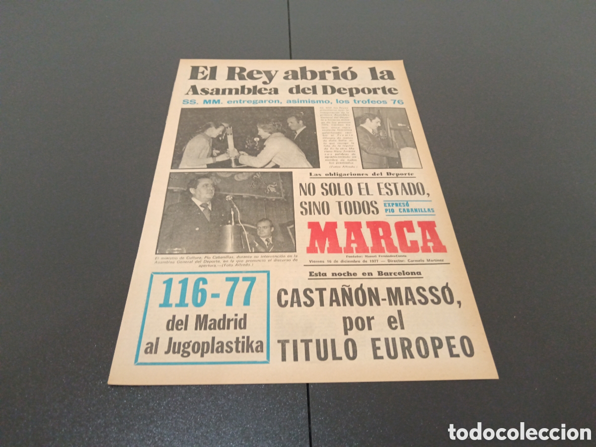 Coleccionismo deportivo: MARCA 16/12/1977 - Foto 1
