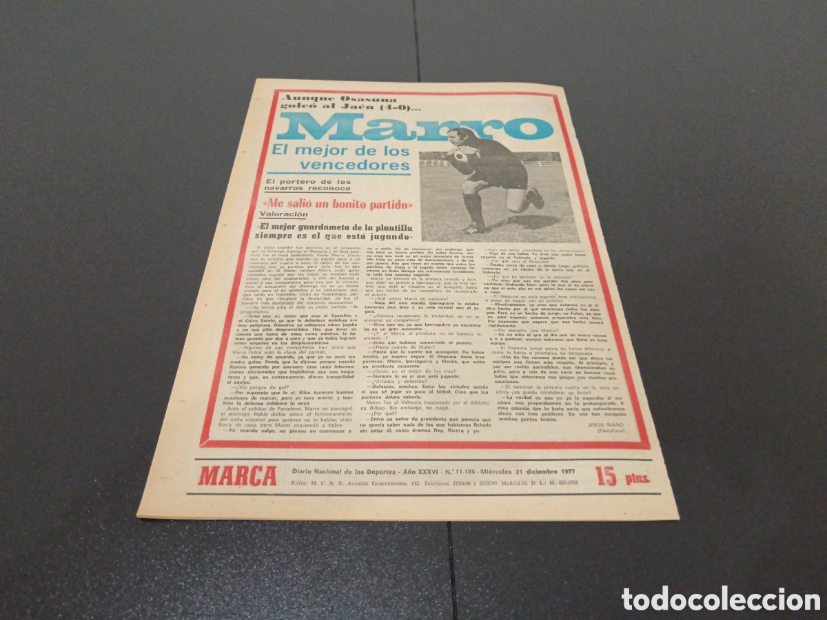 Coleccionismo deportivo: MARCA 21/12/1977 - Foto 5