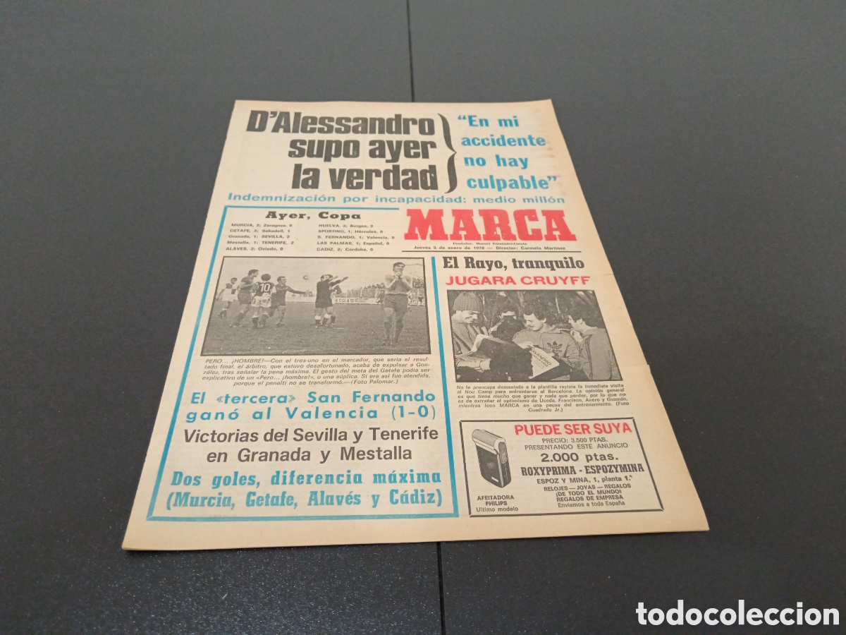Coleccionismo deportivo: MARCA 05/01/1978 - Foto 1