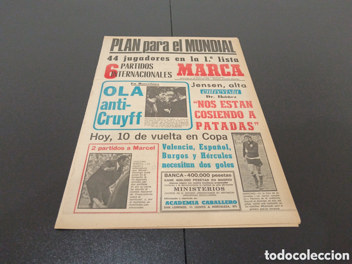 Coleccionismo deportivo: MARCA 11/01/1978 - Foto 1