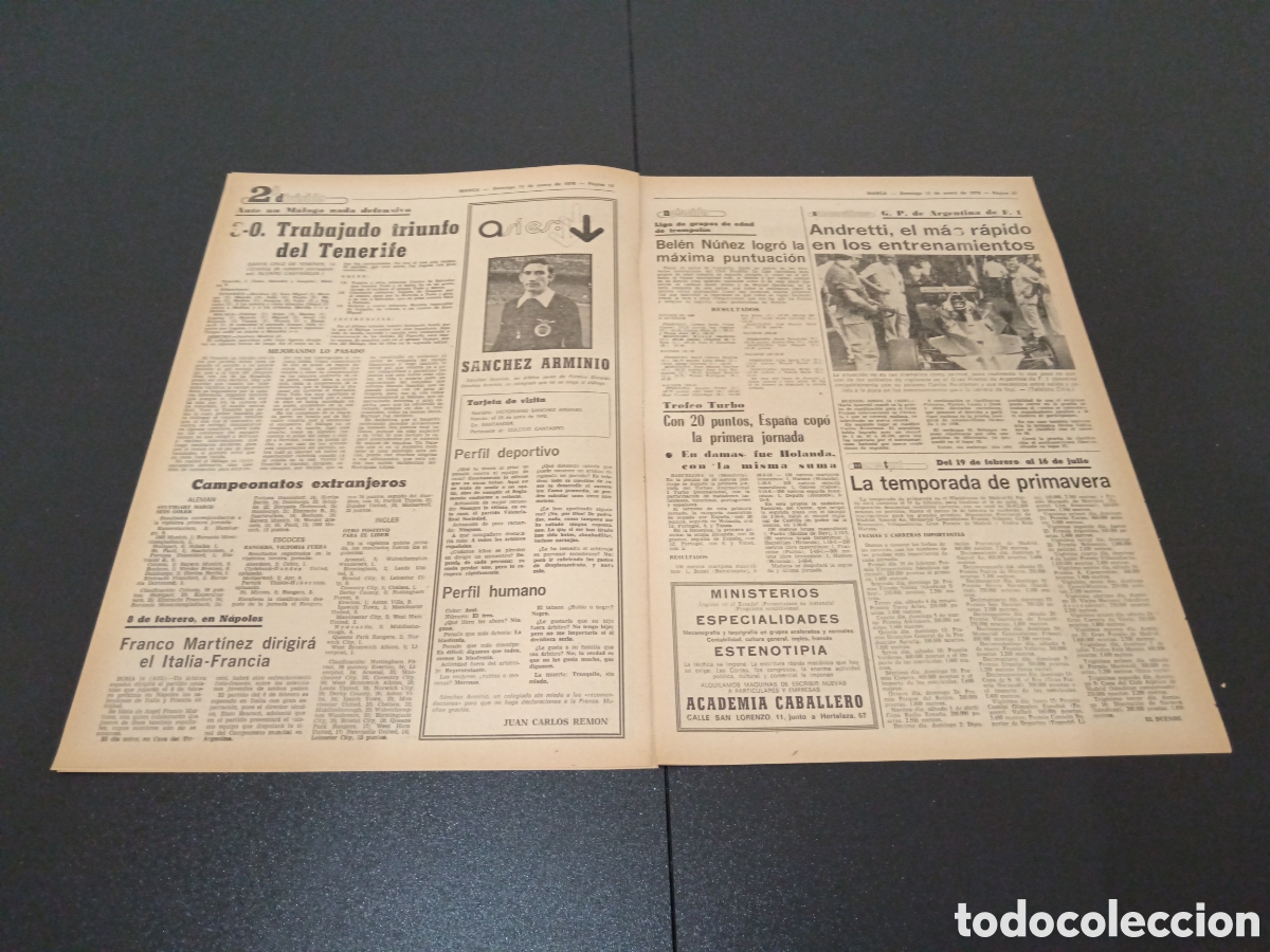 Coleccionismo deportivo: MARCA 15/01/1978 - Foto 4