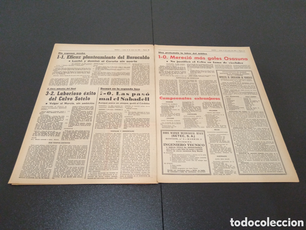 Coleccionismo deportivo: MARCA 16/01/1978 - Foto 11