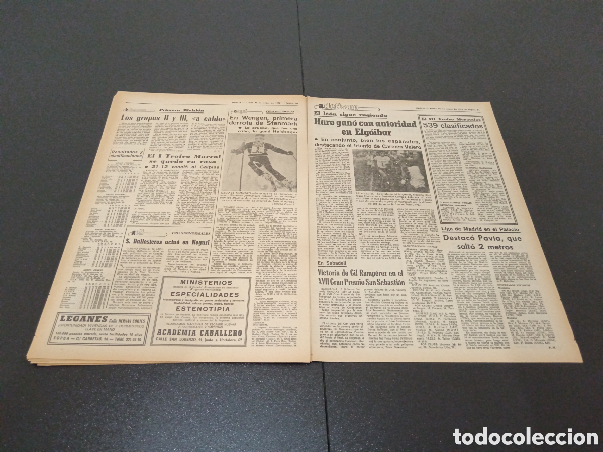 Coleccionismo deportivo: MARCA 16/01/1978 - Foto 15