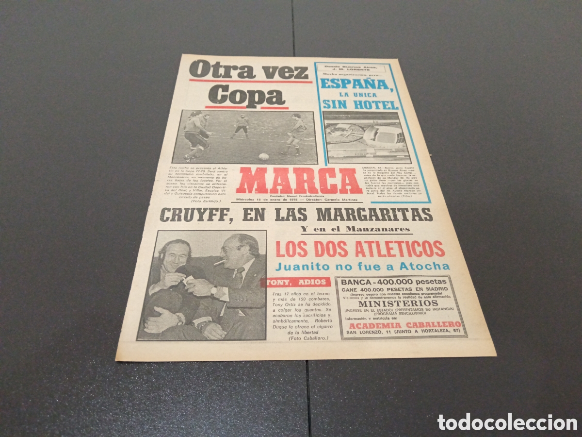 Coleccionismo deportivo: MARCA 18/01/1978 - Foto 1