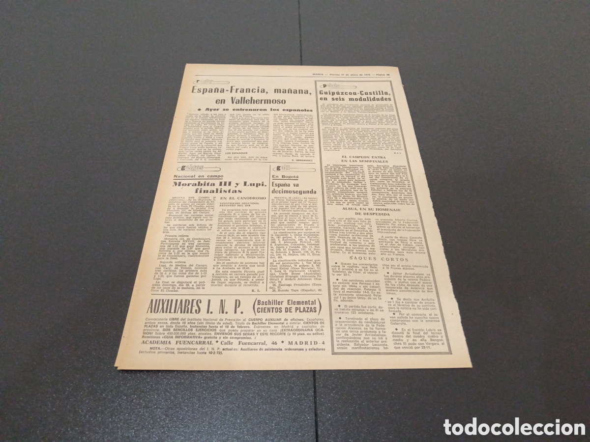 Coleccionismo deportivo: MARCA 27/01/1978 - Foto 4