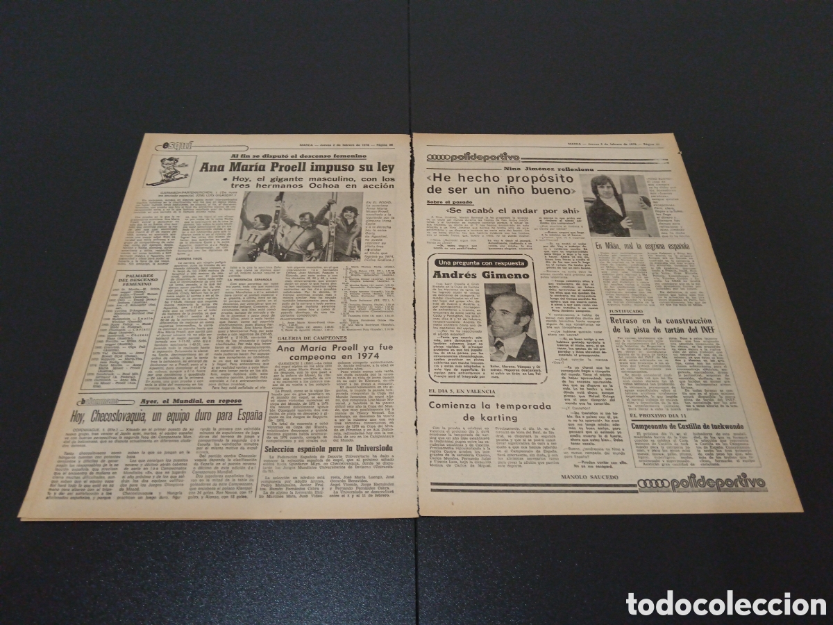 Coleccionismo deportivo: MARCA 02/02/1978 - Foto 4