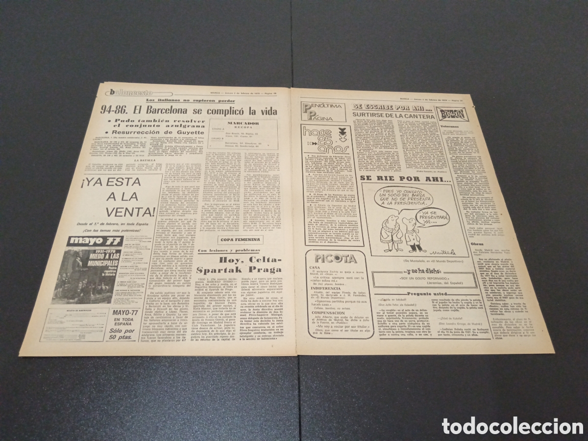 Coleccionismo deportivo: MARCA 02/02/1978 - Foto 5