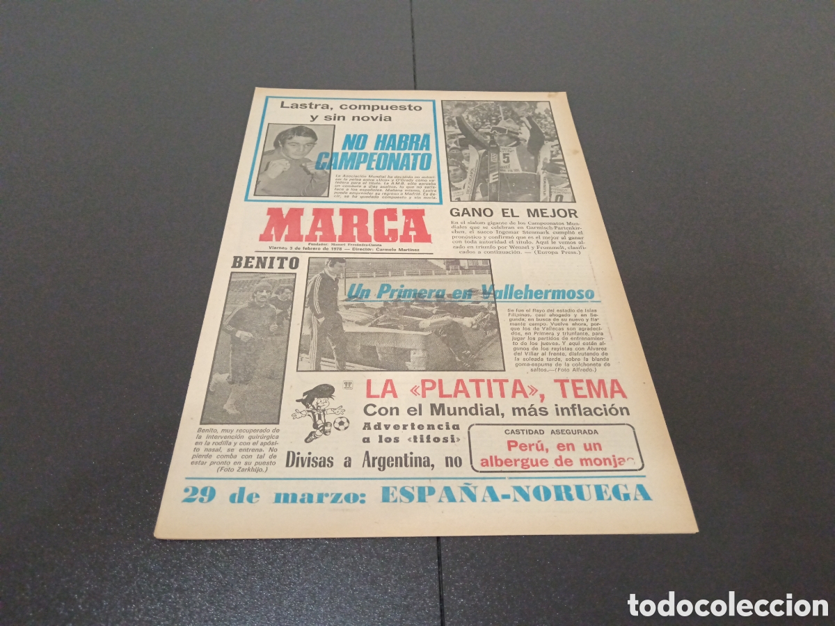 Coleccionismo deportivo: MARCA 03/02/1978 - Foto 1