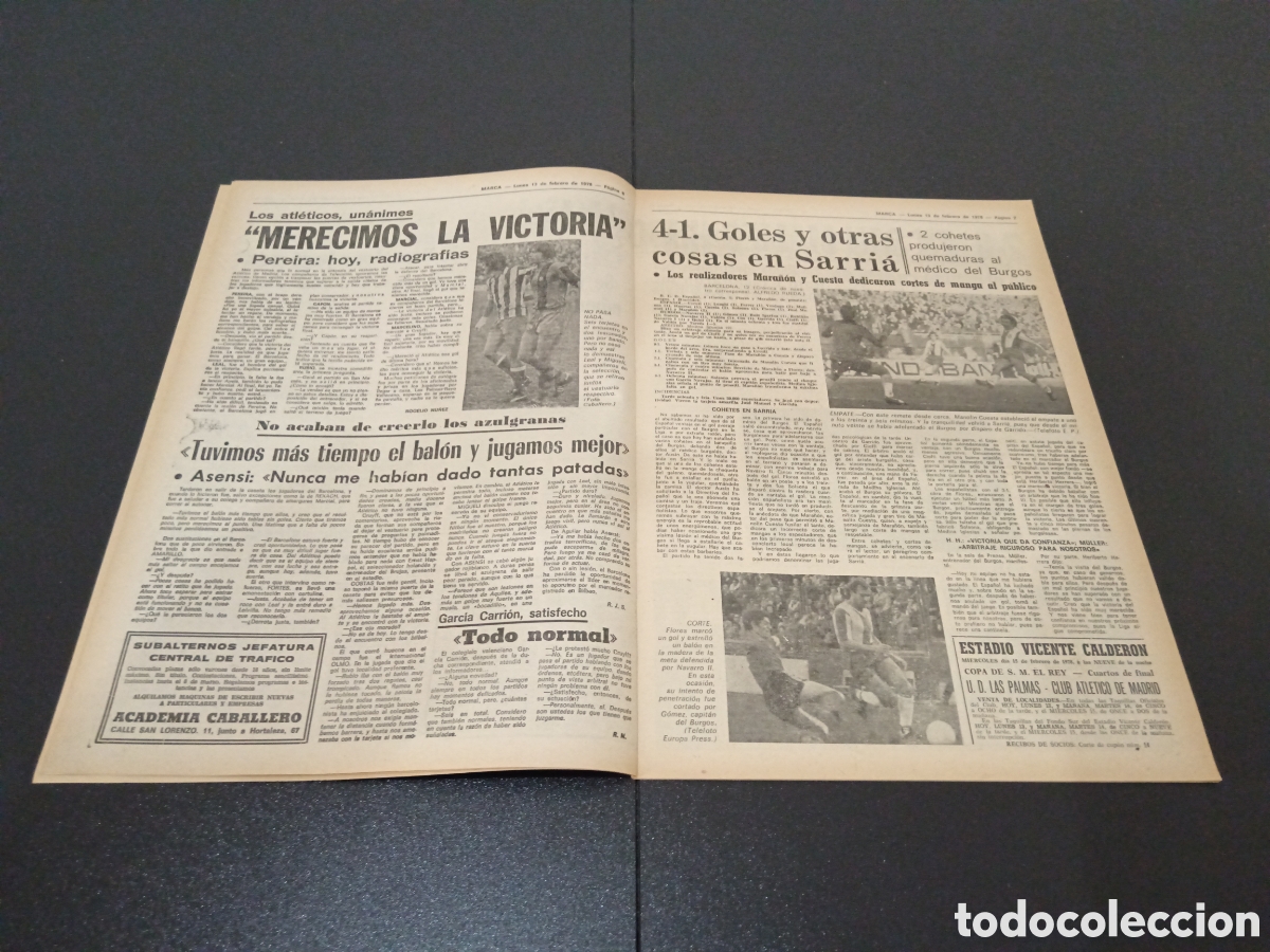 Coleccionismo deportivo: MARCA 13/02/1978 - Foto 4