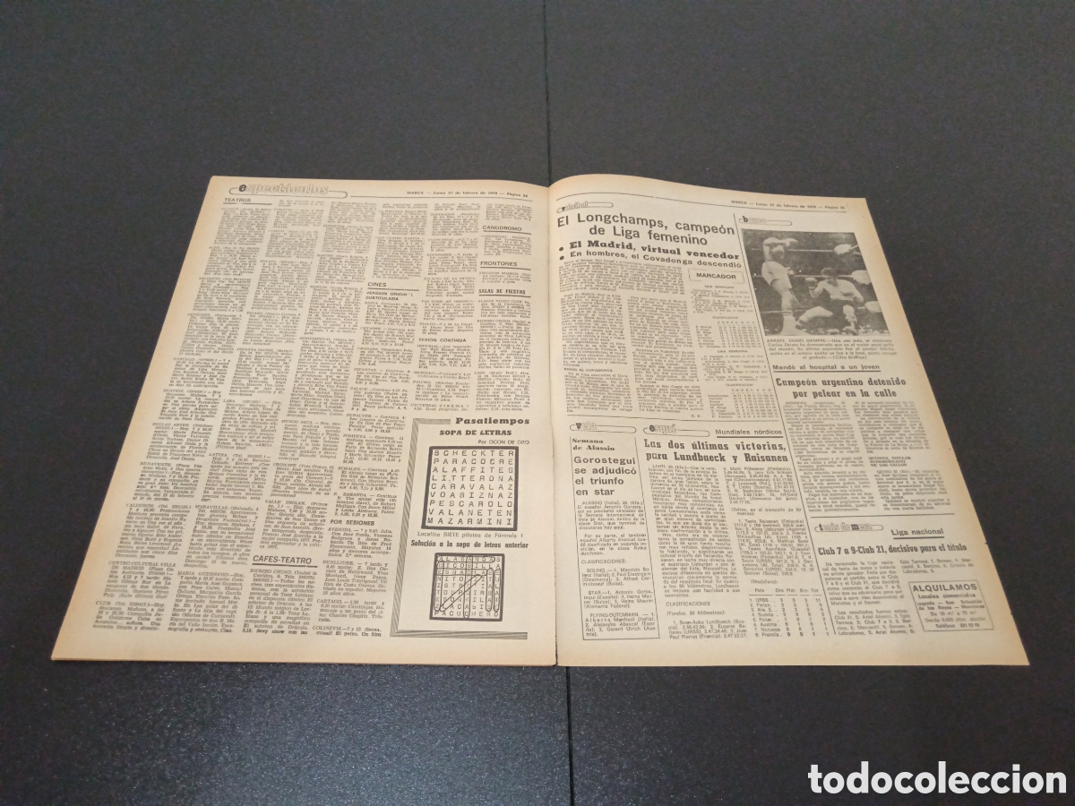 Coleccionismo deportivo: MARCA 27/02/1978 - Foto 15