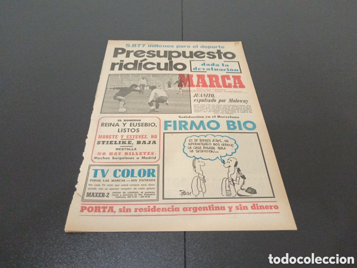 Collezionismo sportivo: MARCA 17/03/1978