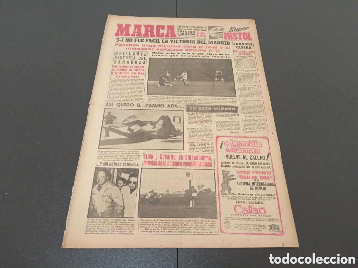Coleccionismo deportivo: MARCA 19 DE SEPTIEMBRE 1960 - Foto 1