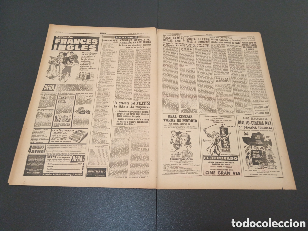 Coleccionismo deportivo: MARCA 26 DE SEPTIEMBRE 1960 - Foto 6