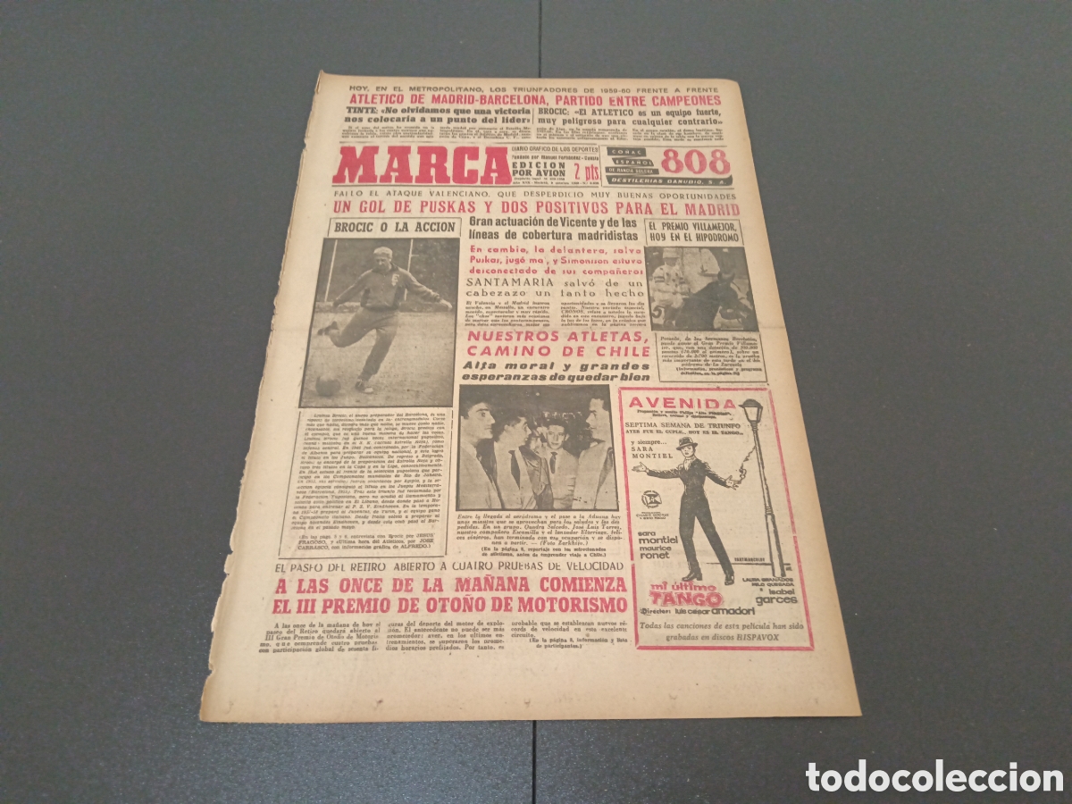 Coleccionismo deportivo: MARCA 09 DE OCTUBRE 1960 - Foto 1