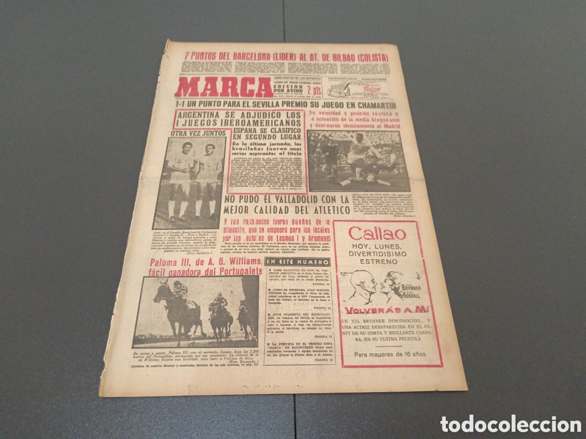 Coleccionismo deportivo: MARCA 17 DE OCTUBRE 1960 - Foto 1