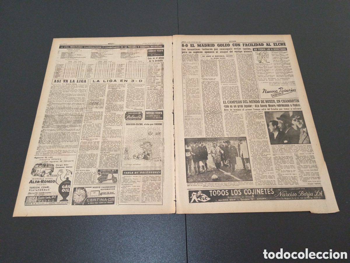 Coleccionismo deportivo: MARCA 23 DE ENERO 1961 - Foto 2