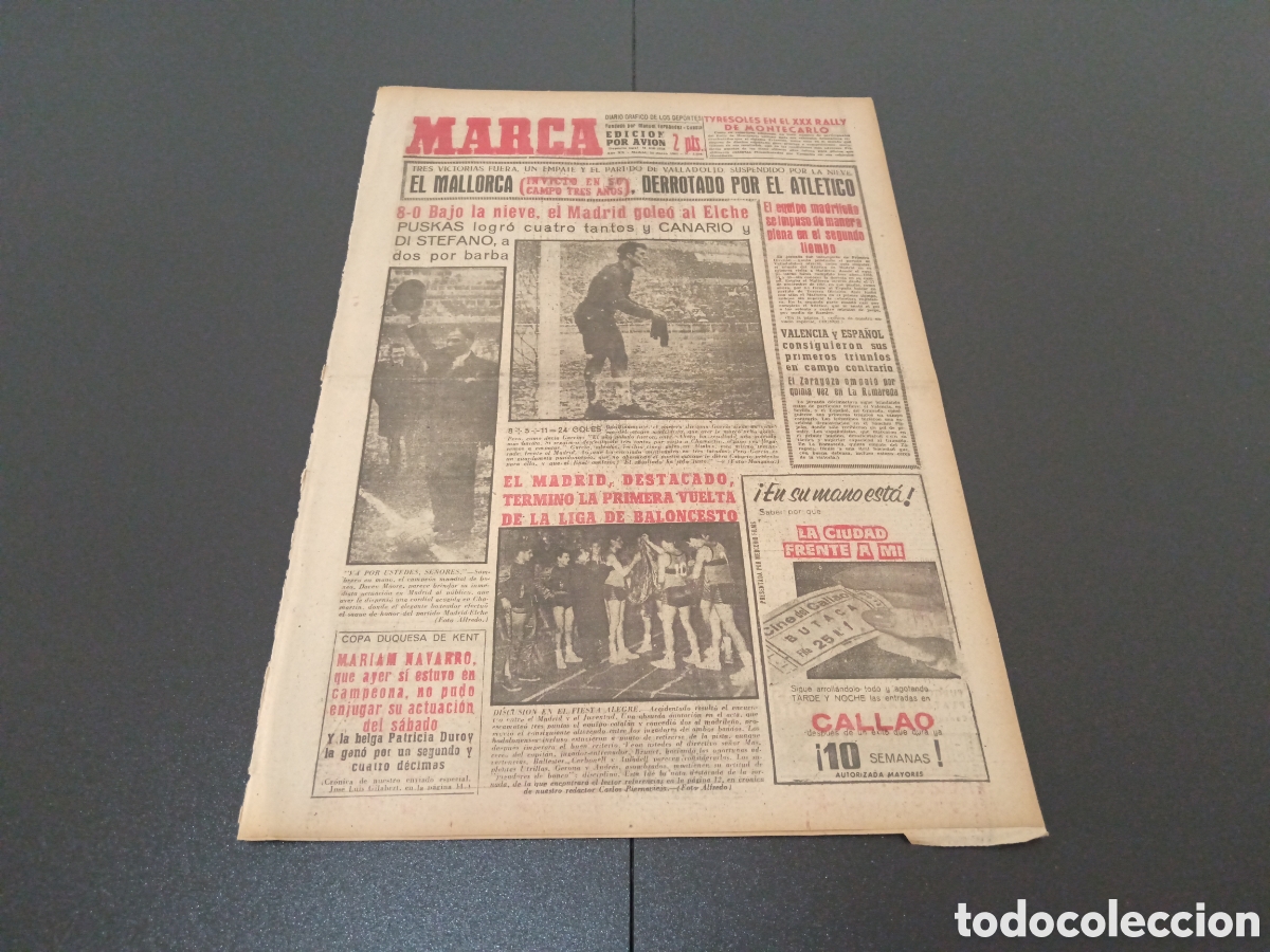 Coleccionismo deportivo: MARCA 23 DE ENERO 1961 - Foto 1