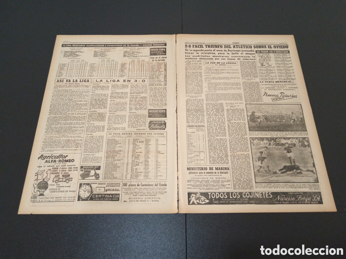 Coleccionismo deportivo: MARCA 30 DE ENERO 1961 - Foto 2