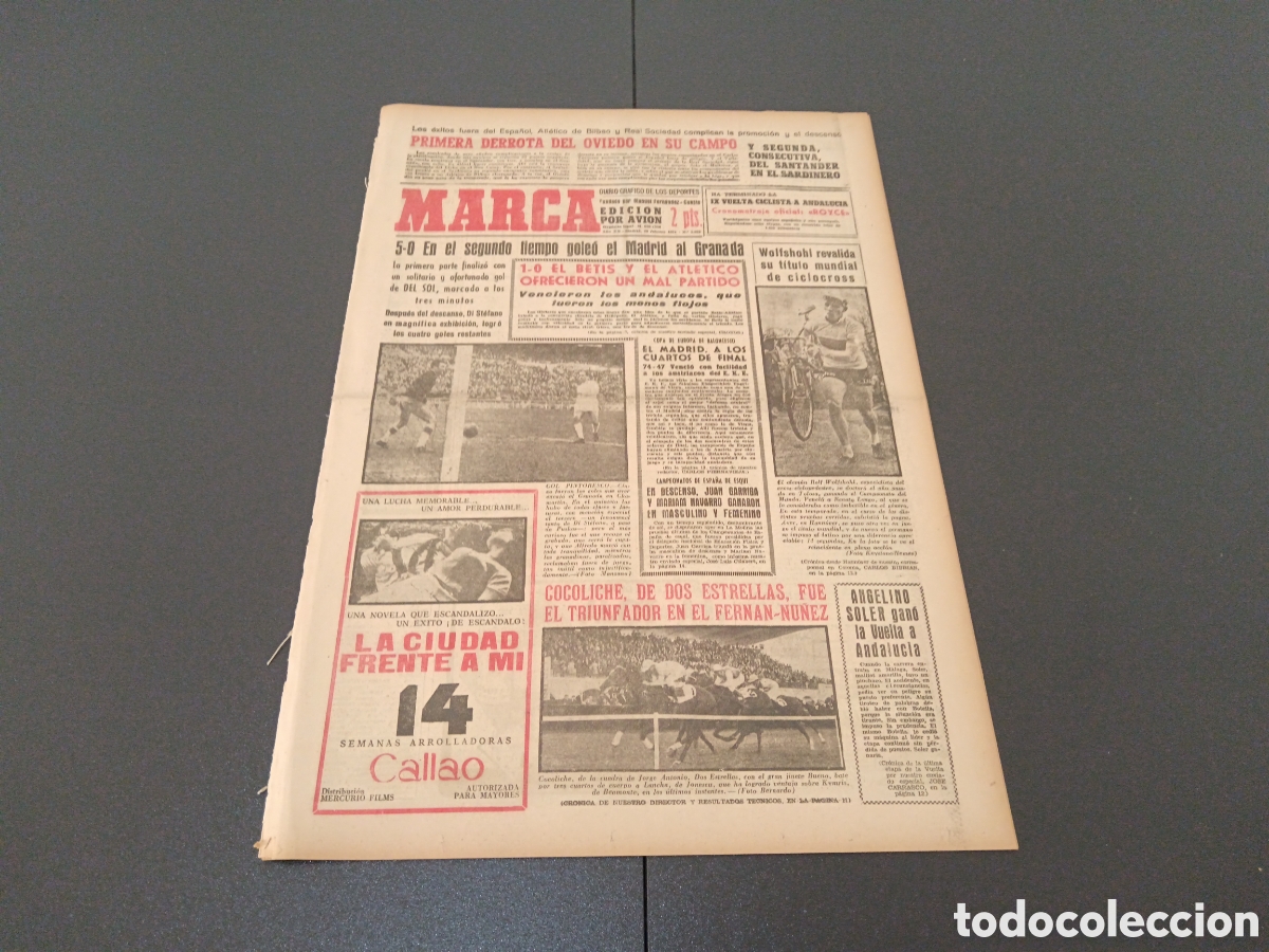Coleccionismo deportivo: MARCA 20 DE FEBRERO 1961 - Foto 1